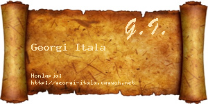 Georgi Itala névjegykártya